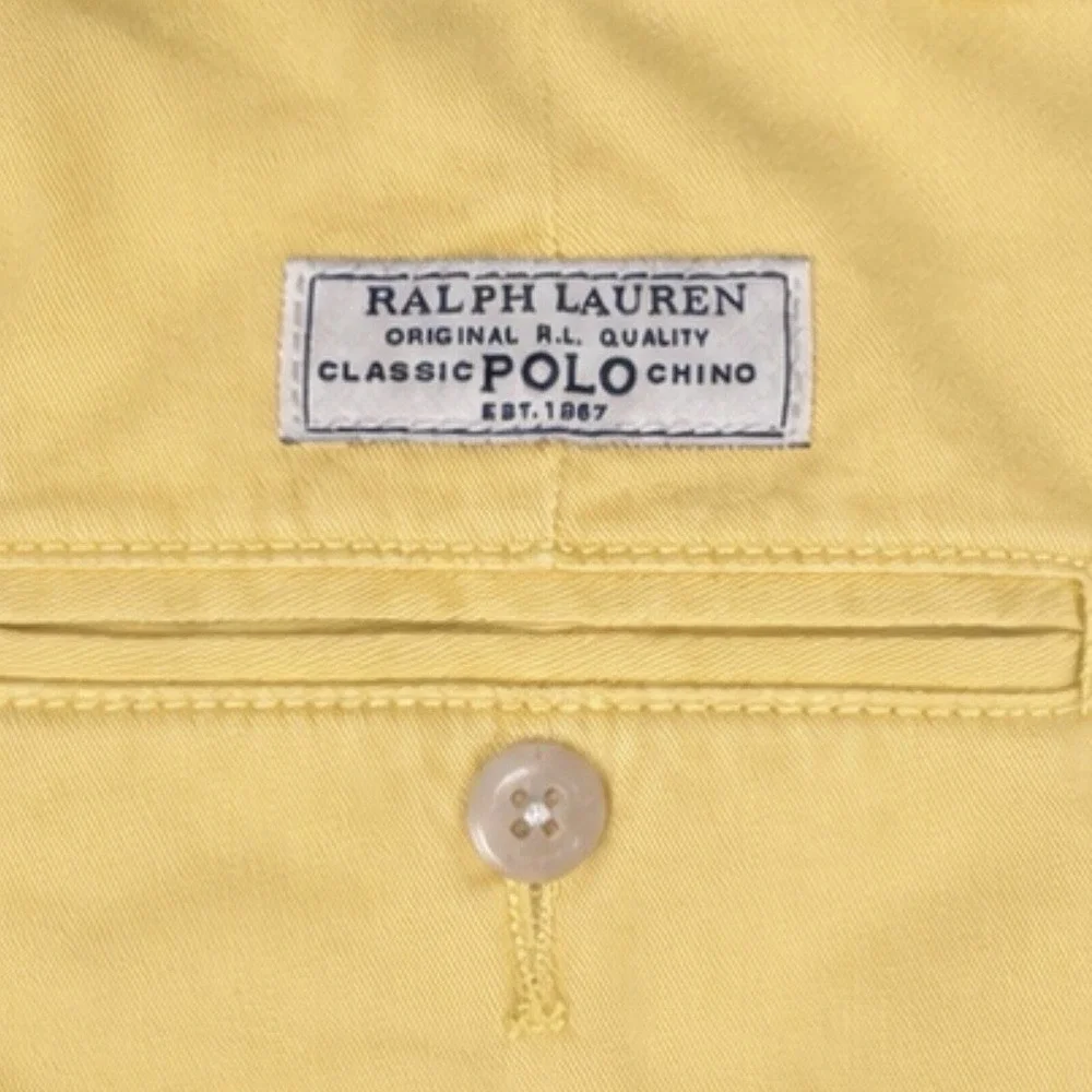 Polo Ralph Lauren Prospect Chino Shorts Yellow Men's 30 Classic Fit Cotton 9